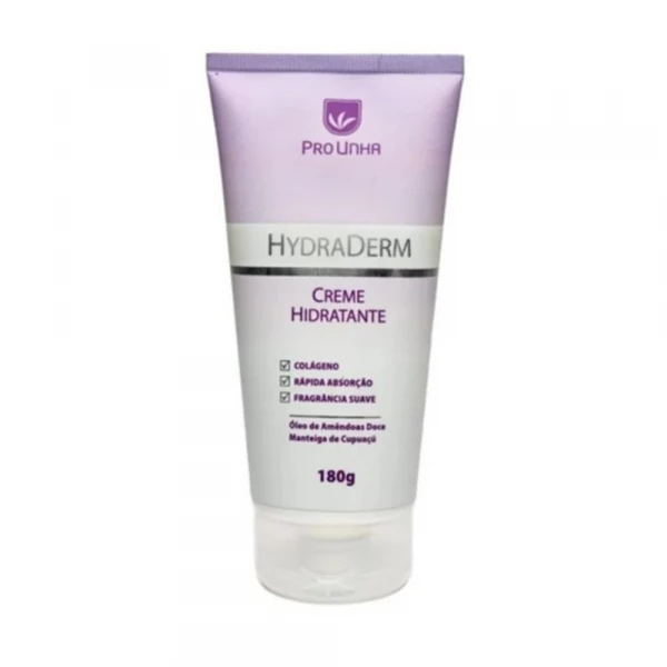 HydraDerm 180g Pro Unha - Creme Hidratante e Renovador com Óleo de Amêndoas e Manteiga de Cupuaçu